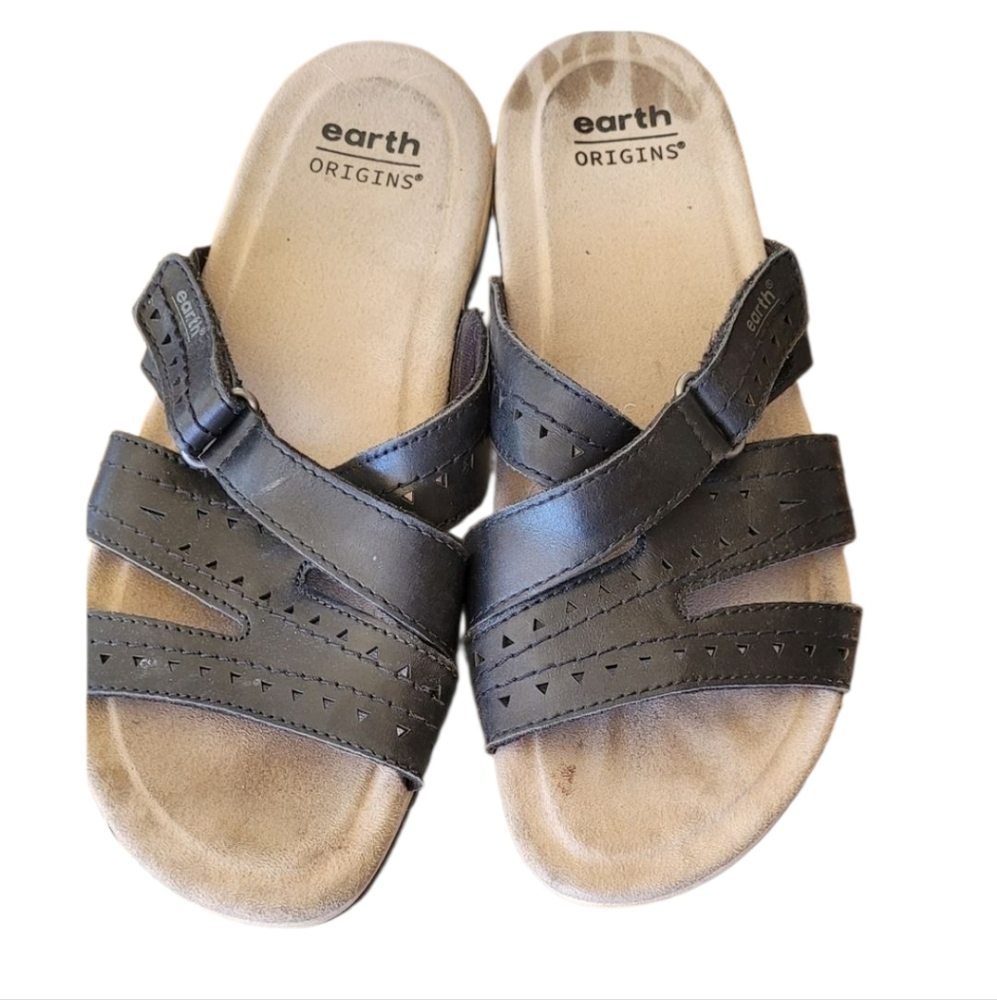Earth Origins Black Sandals Disc Shipping